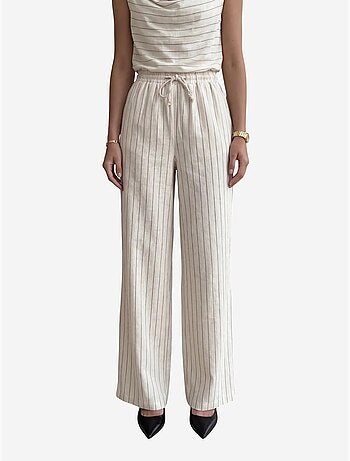 Conjunto de dos piezas con cuello vuelto, cintura alta y rayas de my fashion