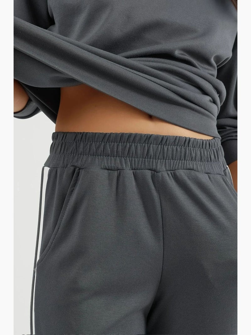 Conjunto de dos piezas con cuello y cremallera y pierna ancha hiccup Gris - Kiabi