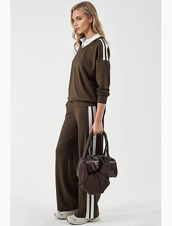 Conjunto de dos piezas con cuello y cremallera y pierna ancha hiccup