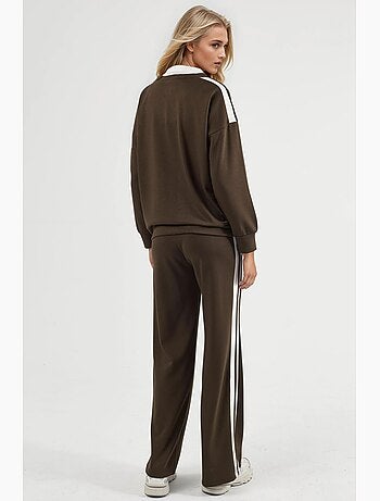 Conjunto de dos piezas con cuello y cremallera y pierna ancha hiccup