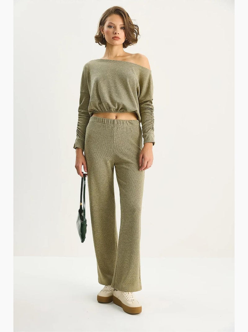 Conjunto de dos piezas de algodón y licra con cuello barco lucci Verde oscuro - Kiabi