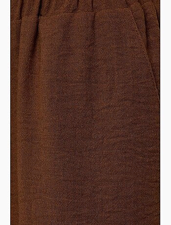 Conjunto de dos piezas de blusa con tacto de lino y pantalón con cintura elástica hiccup