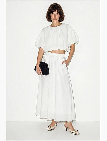 Conjunto de dos piezas de blusa y falda maxi lucci
