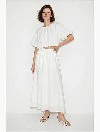 Conjunto de dos piezas de blusa y falda maxi lucci