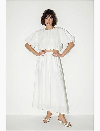 Conjunto de dos piezas de blusa y falda maxi lucci