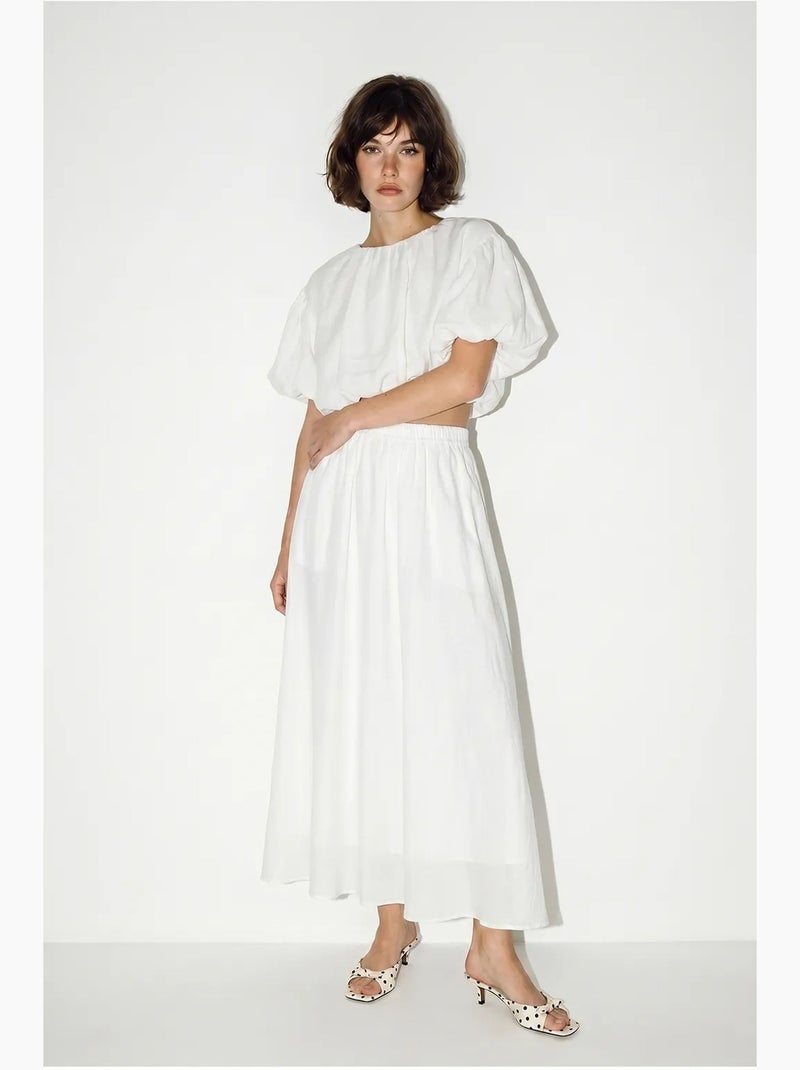 Conjunto de dos piezas de blusa y falda maxi lucci Blanco - Kiabi