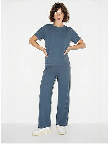 Conjunto de dos piezas de camiseta y pantalón de pernera ancha lucci