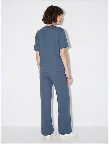 Conjunto de dos piezas de camiseta y pantalón de pernera ancha lucci
