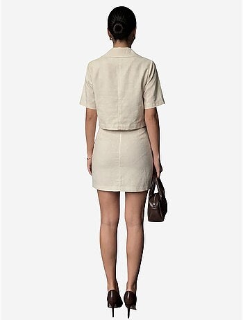 Conjunto de dos piezas de cintura alta con cierre de botones my fashion