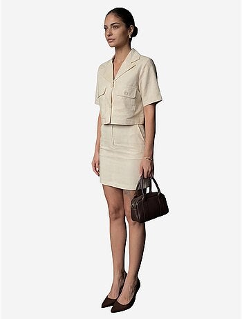Conjunto de dos piezas de cintura alta con cierre de botones my fashion