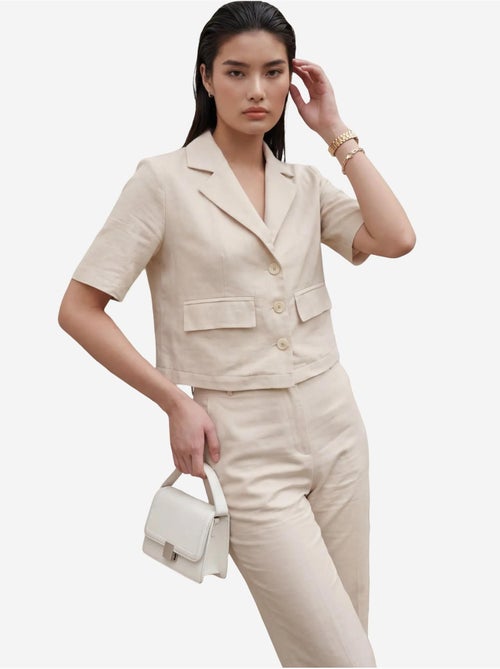 Conjunto de dos piezas de cintura alta con cuello de chaqueta my fashion - Kiabi