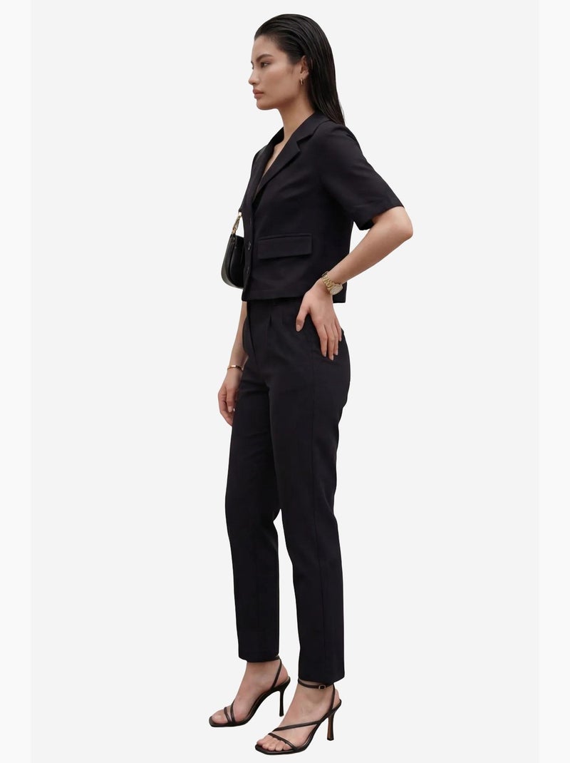Conjunto de dos piezas de cintura alta con cuello de chaqueta my fashion Negro - Kiabi