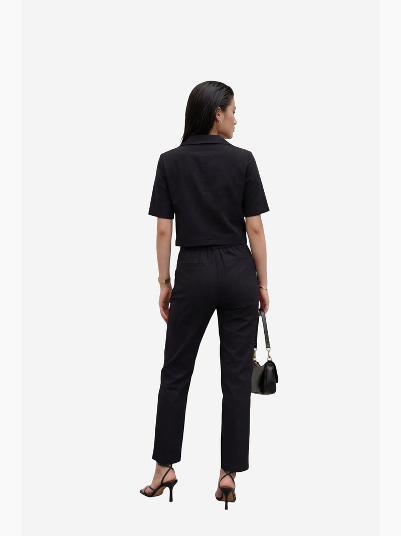 Conjunto de dos piezas de cintura alta con cuello de chaqueta my fashion Negro - Kiabi