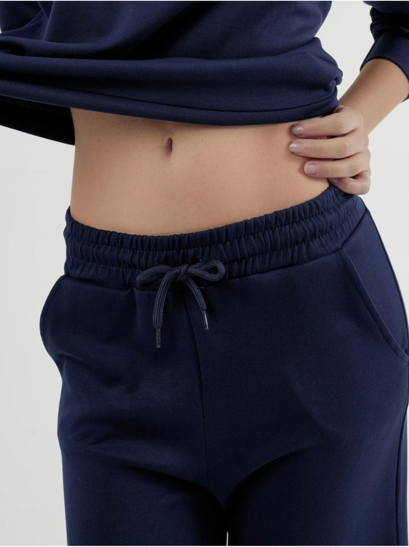 Conjunto de dos piezas de cintura alta y pierna ancha hiccup Azul marino - Kiabi