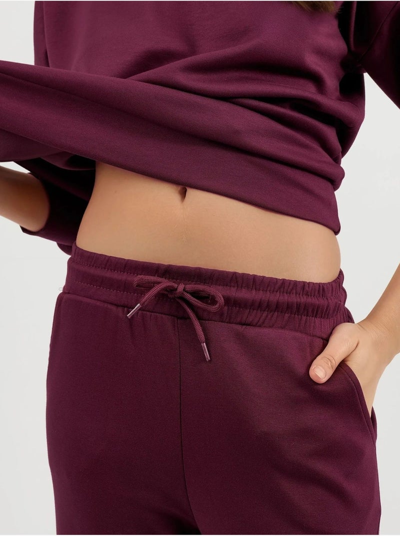 Conjunto de dos piezas de cintura alta y pierna ancha hiccup Rojo burdeos - Kiabi
