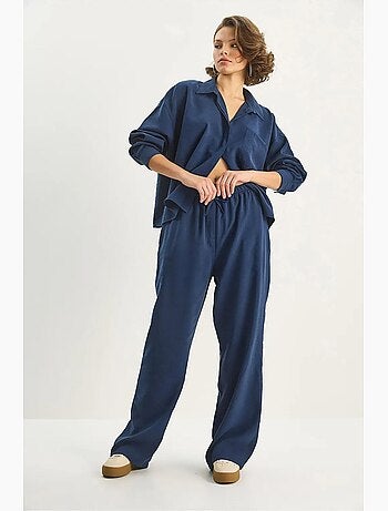 Conjunto de dos piezas de cintura alta y pierna ancha lucci