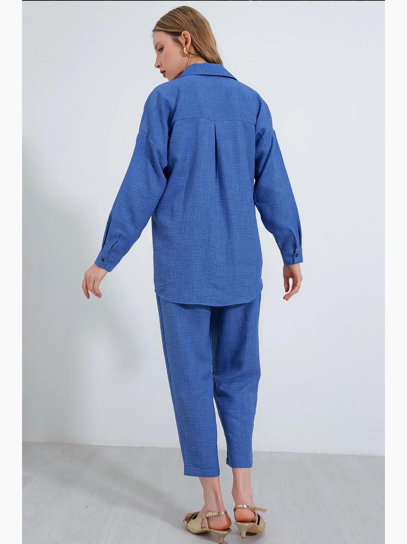 Conjunto de dos piezas de lino bdart Azul zafiro - Kiabi