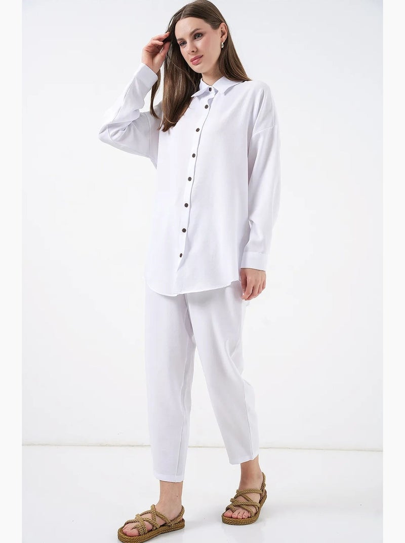 Conjunto de dos piezas de lino bdart Blanco - Kiabi