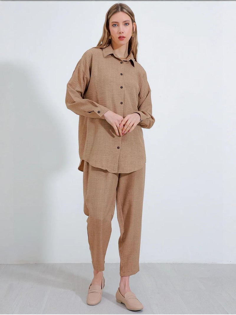 Conjunto de dos piezas de lino bdart Camel - Kiabi