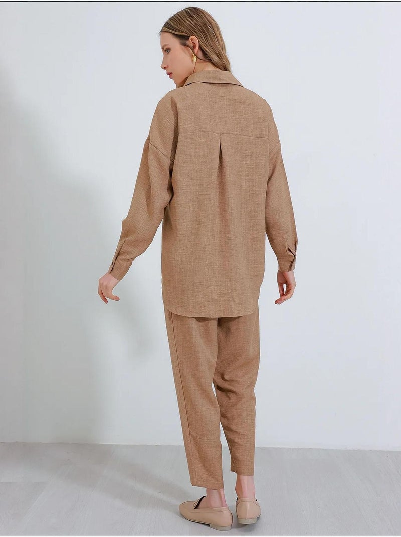 Conjunto de dos piezas de lino bdart Camel - Kiabi