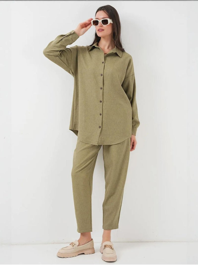 Conjunto de dos piezas de lino bdart Caqui - Kiabi