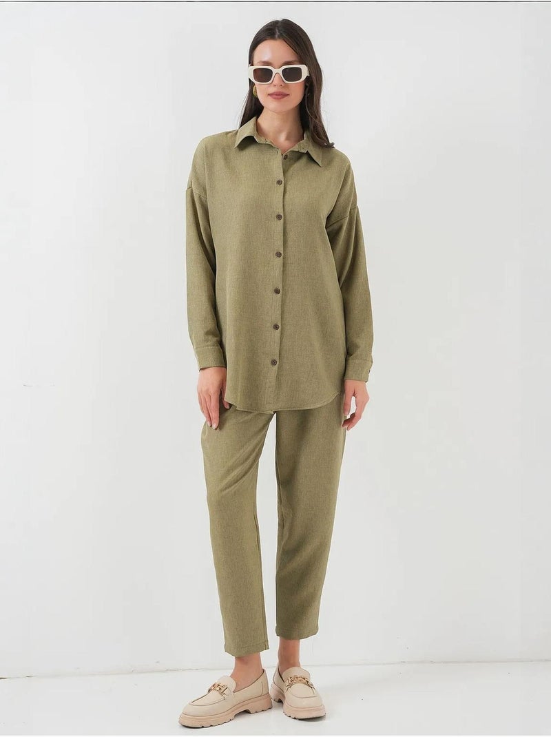 Conjunto de dos piezas de lino bdart Caqui - Kiabi