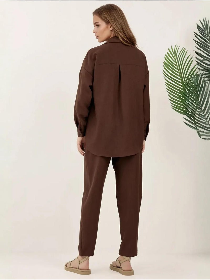 Conjunto de dos piezas de lino bdart Marrón chocolate - Kiabi