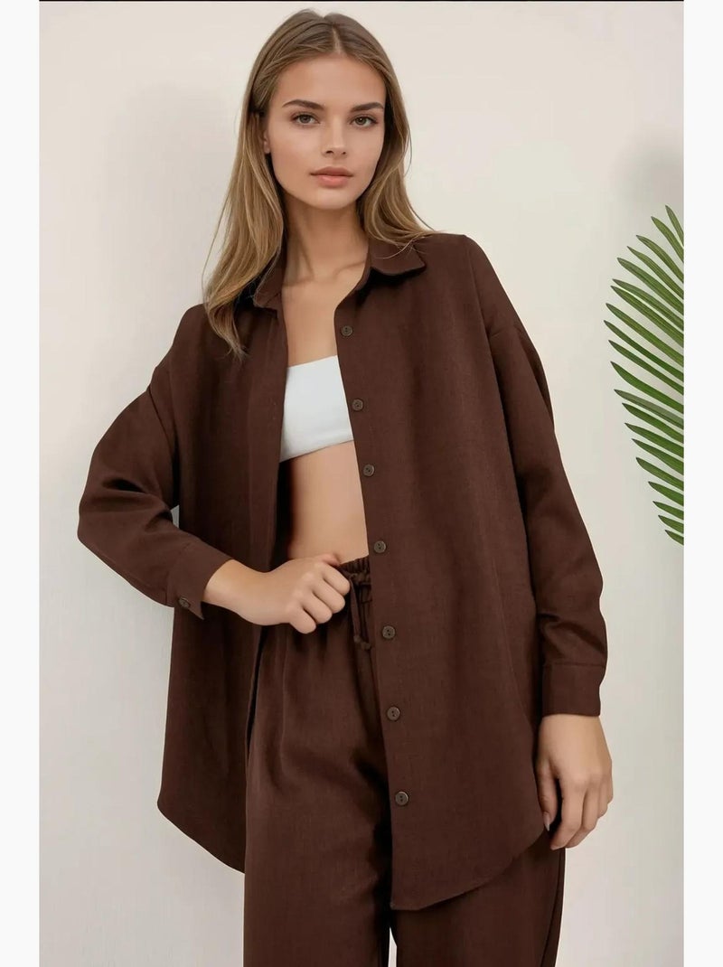 Conjunto de dos piezas de lino bdart Marrón chocolate - Kiabi
