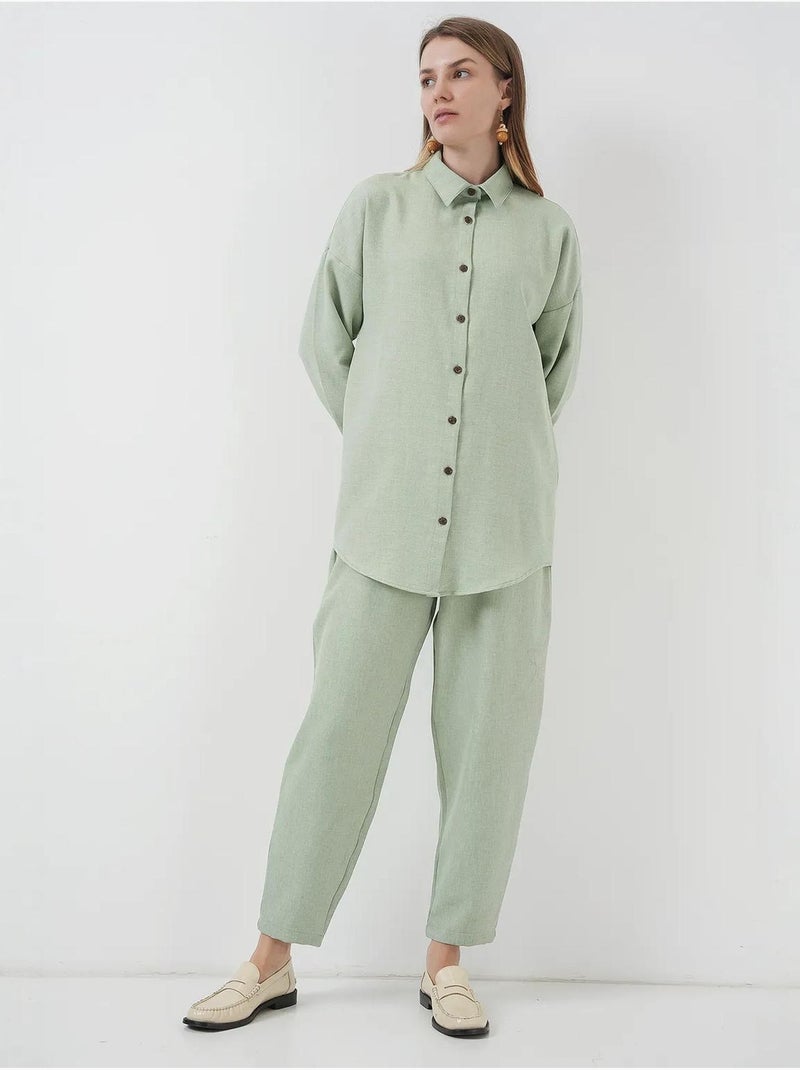 Conjunto de dos piezas de lino bdart Verde menta - Kiabi