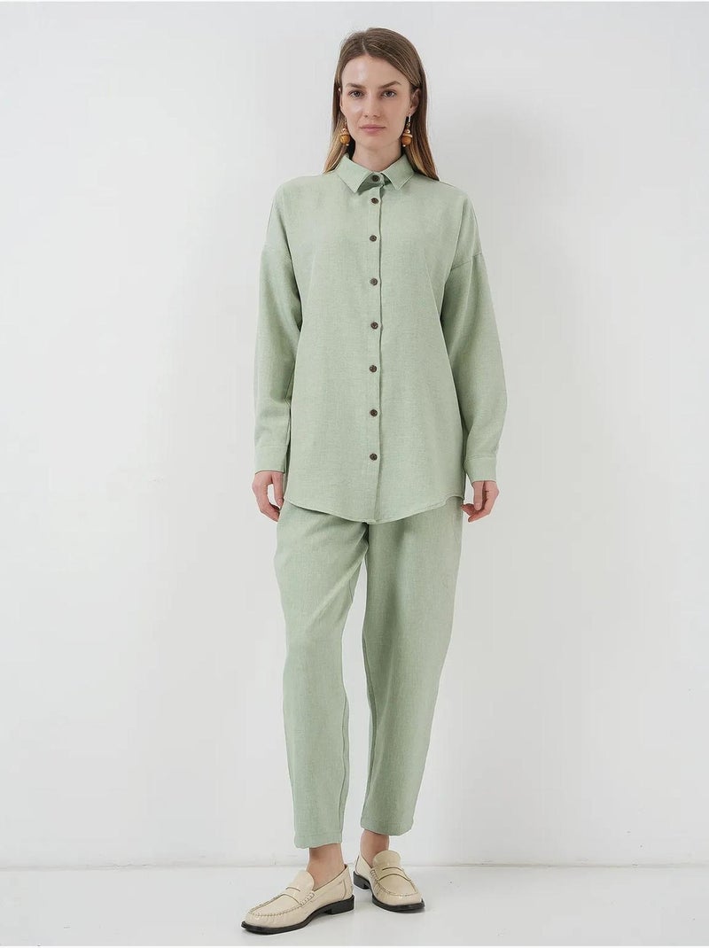 Conjunto de dos piezas de lino bdart Verde menta - Kiabi