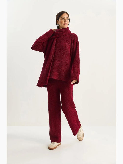 Conjunto de dos piezas de punto acanalado extragrande con pantalones de cintura alta lucci - Kiabi