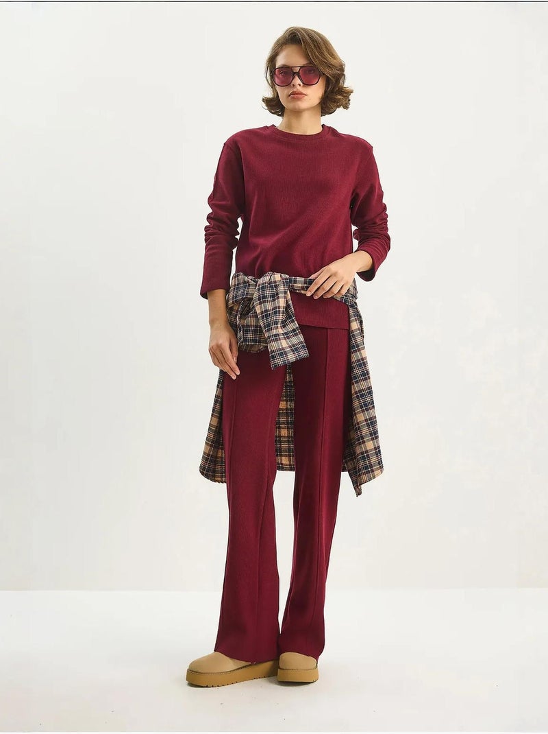 Conjunto de dos piezas de punto acanalado lucci Rojo cachemira - Kiabi