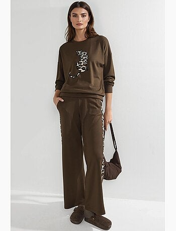 Conjunto de dos piezas de punto con cuello redondo hiccup