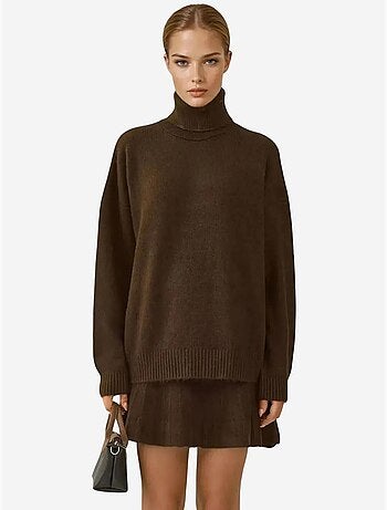 Conjunto de dos piezas de punto con falda y suéter bdart