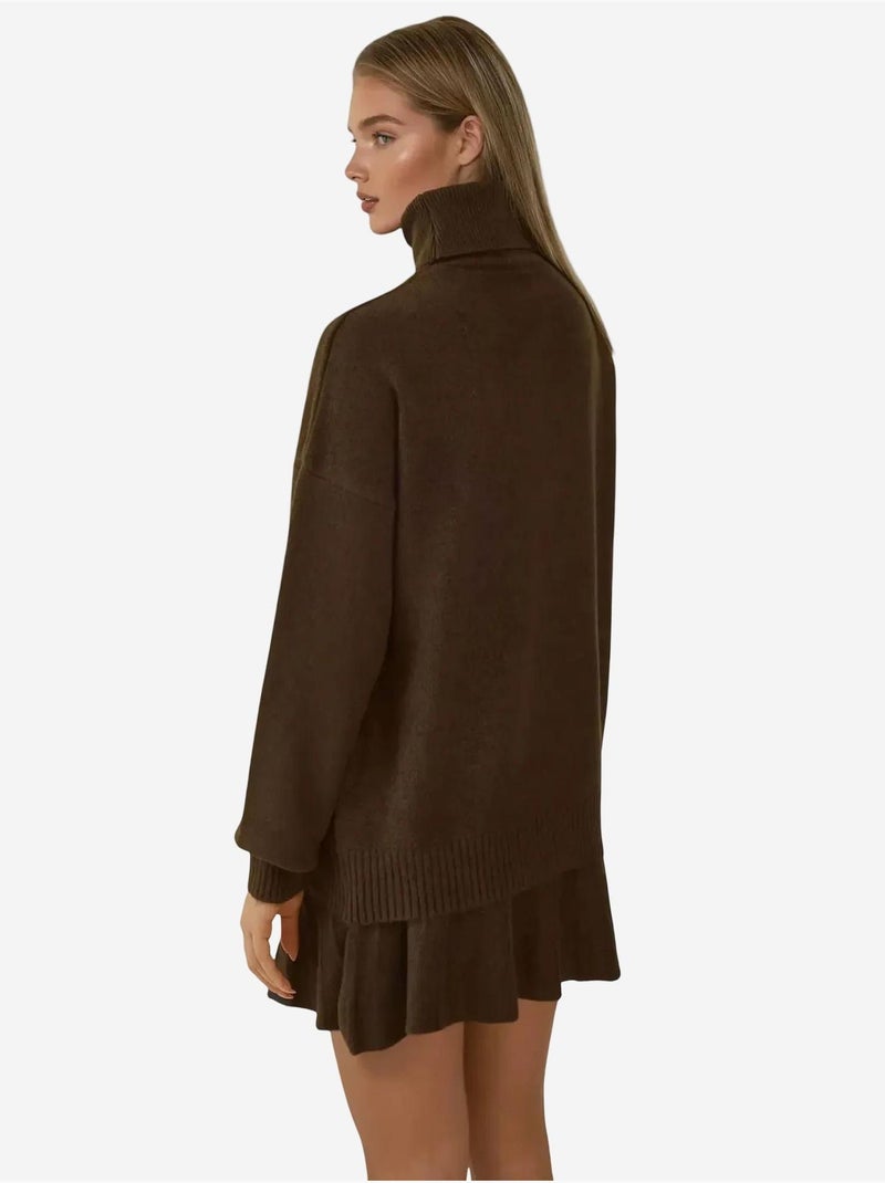 Conjunto de dos piezas de punto con falda y suéter bdart Marrón oscuro - Kiabi