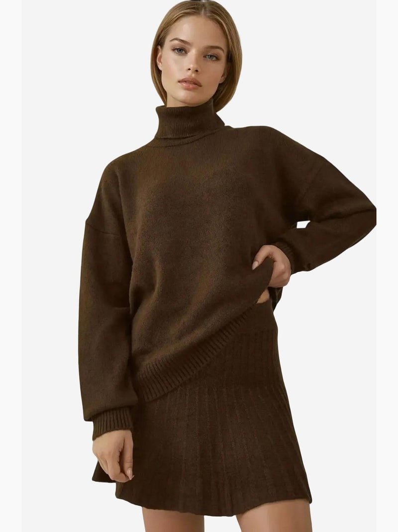 Conjunto de dos piezas de punto con falda y suéter bdart Marrón oscuro - Kiabi