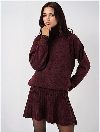 Conjunto de dos piezas de punto con falda y suéter bdart