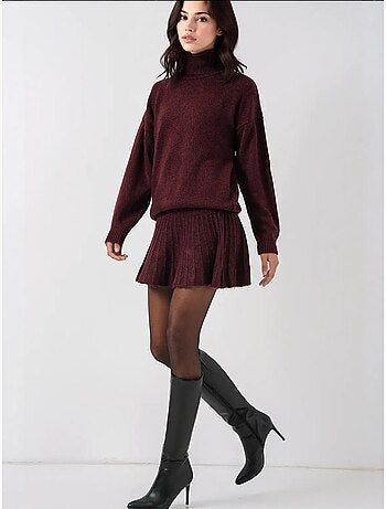 Conjunto de dos piezas de punto con falda y suéter bdart