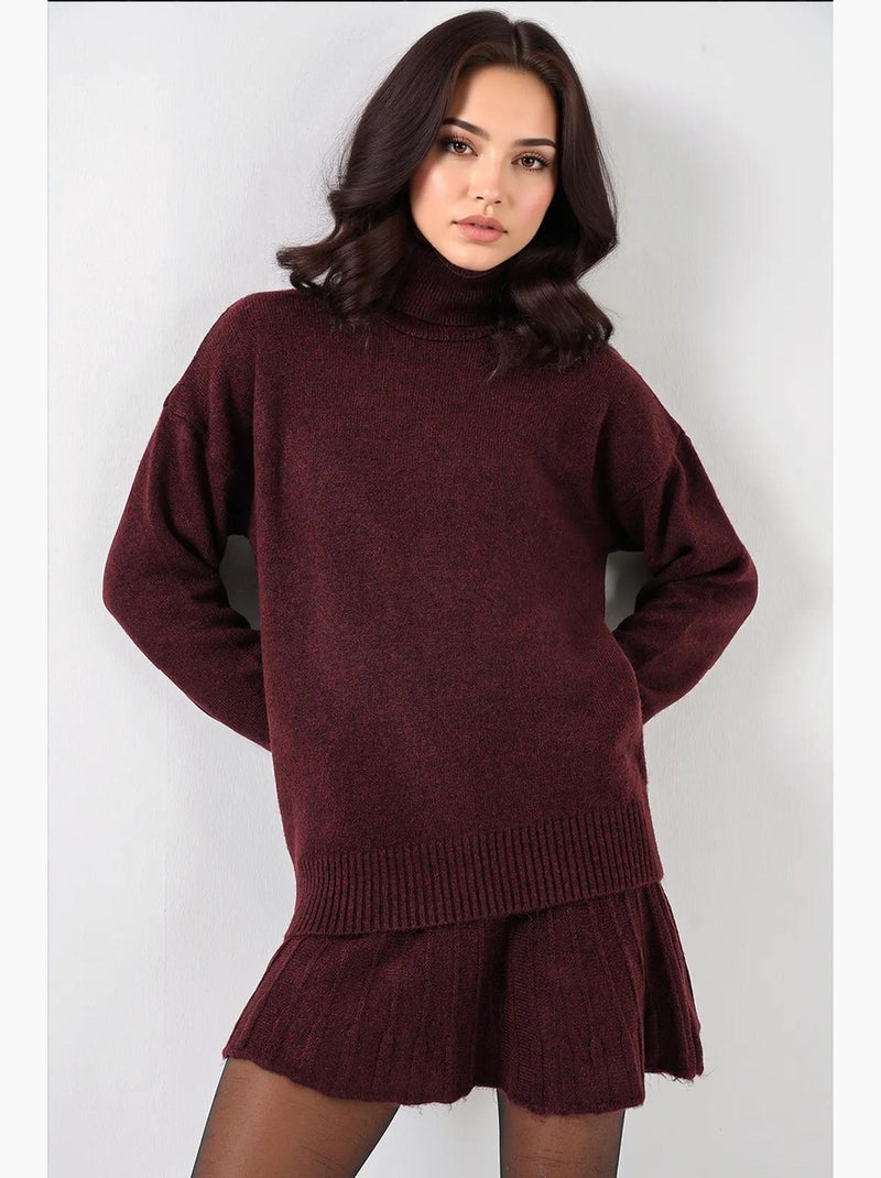 Conjunto de dos piezas de punto con falda y suéter bdart Rojo burdeos - Kiabi