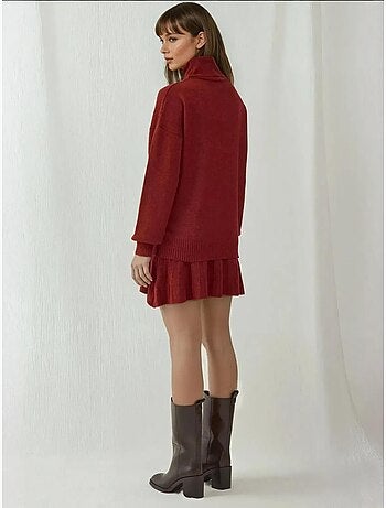 Conjunto de dos piezas de punto con falda y suéter bdart