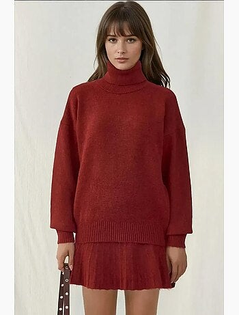 Conjunto de dos piezas de punto con falda y suéter bdart