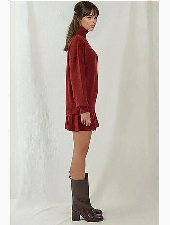 Conjunto de dos piezas de punto con falda y suéter bdart