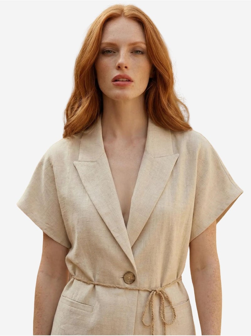 Conjunto de dos piezas de talle alto con escote en v y detalle de lazo my fashion Crema - Kiabi