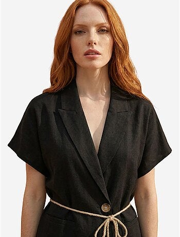 Conjunto de dos piezas de talle alto con escote en v y detalle de lazo my fashion