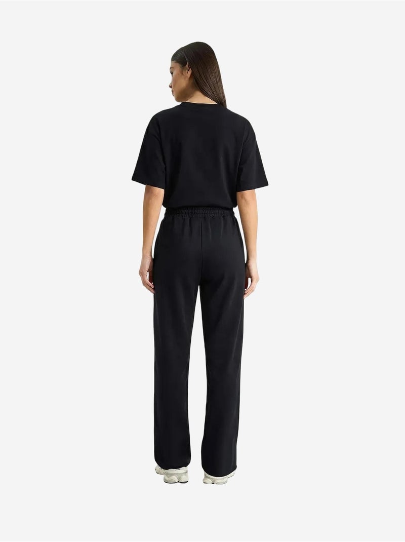 Conjunto de dos piezas de talle medio y pierna ancha con camiseta de cuello redondo. Lucci Negro - Kiabi