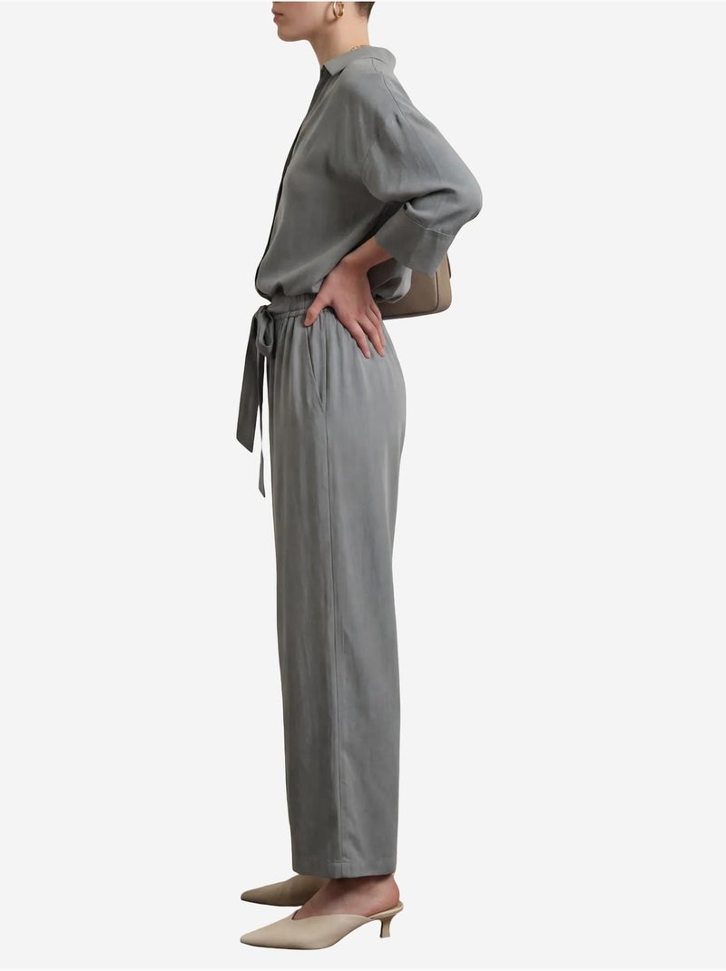 Conjunto de dos piezas de tejido fino con cuello camisero y detalle de lazo my fashion Azul claro - Kiabi