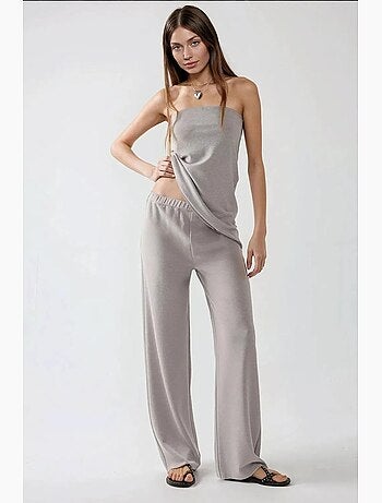 Conjunto de dos piezas de top y pantalón sin tirantes texturizado hiccup