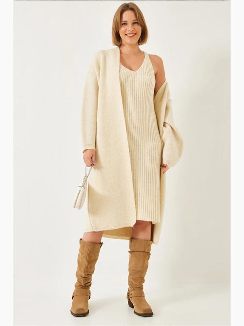 Conjunto de dos piezas de vestido y cárdigan lucci - Kiabi