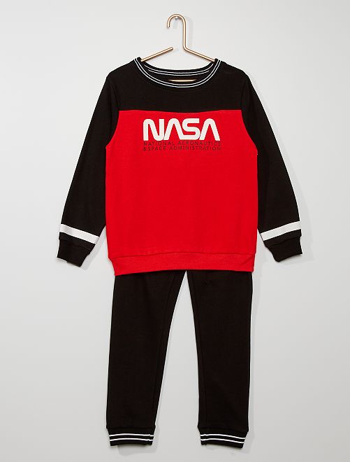 Conjunto de dos piezas 'NASA'                             negro/rojo 
