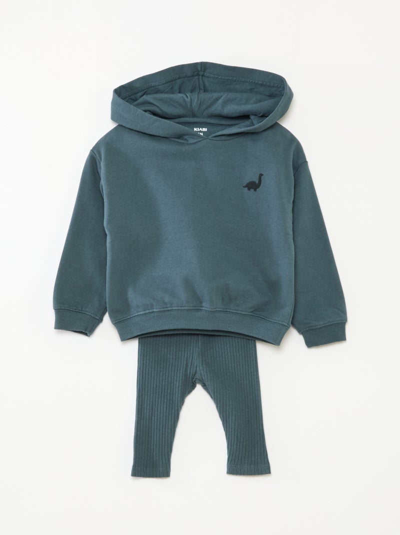 Conjunto de dos piezas sudadera + legging Azul - Kiabi